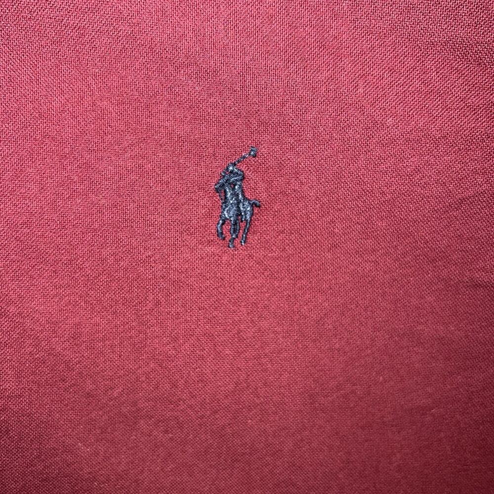 Ralph Lauren Red Short Sleeve Button Down Shirt Navy Blue XL Blue Pony Logo - Picture 3 of 7